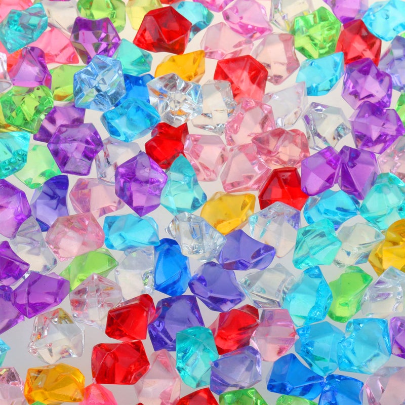PMLAND Clear Fake Ice Rocks â€“ 550 Pcs Large Multicolor Acrylic Gems Crushed Plastic Diamonds, 3Lbs/2.25 Quarts Bulk Vase Filler for Centerpieces Wedding Theme DÃ©cor Aquarium Table Scatter - Image 5